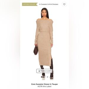 Astr The Label Cora Sweater Dress in Taupe